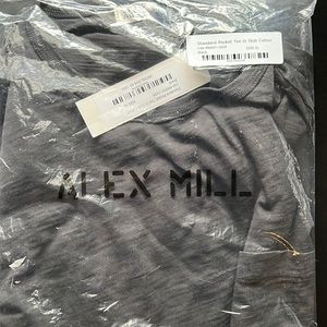 Alex Mill XL slub cotton black T Shirt pocket